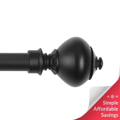 Chicology Curtain Rod, Decorative Classic Urn Finial, Matte Black - Pietro