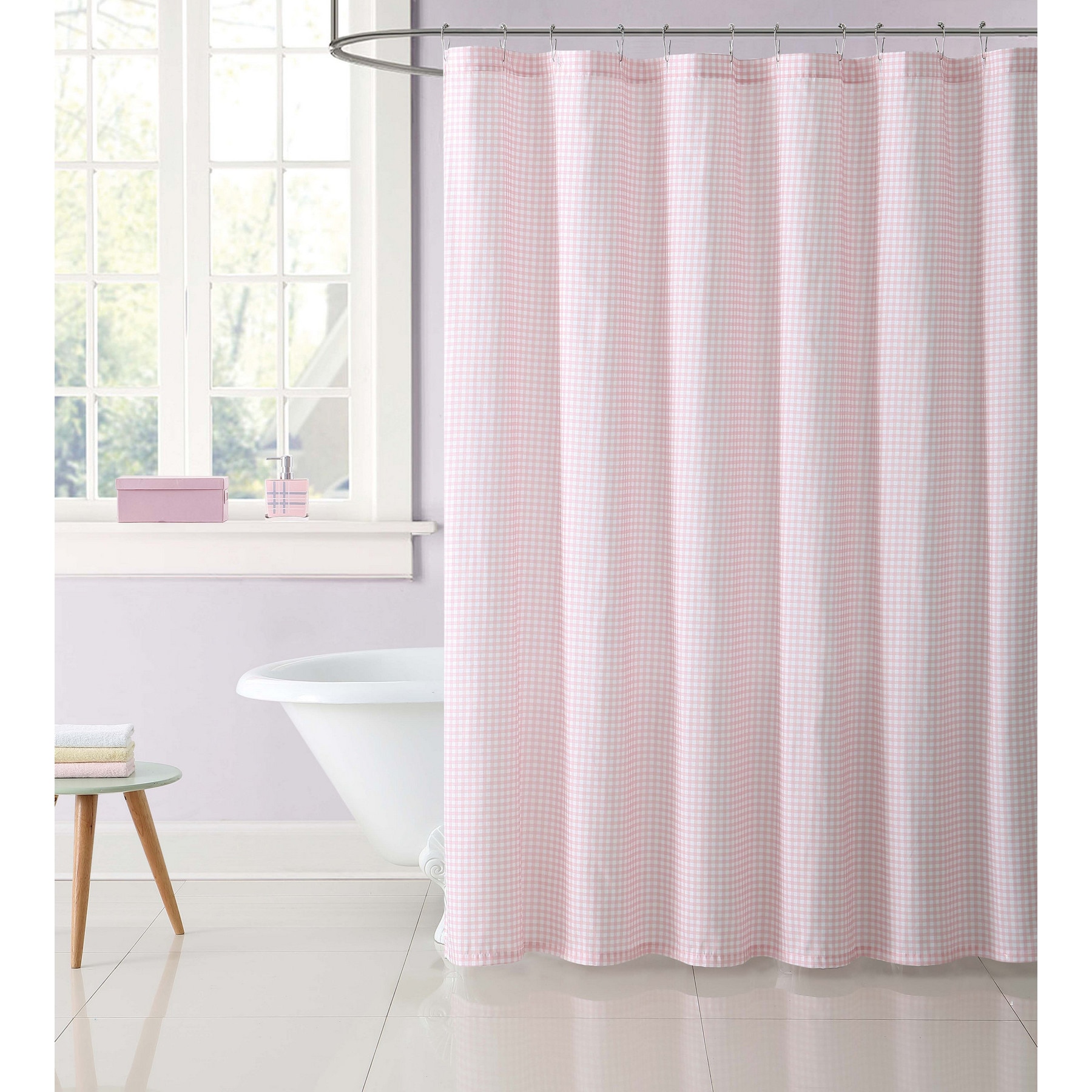 Shop My World Printed Gingham Shower Curtain Free Shipping On