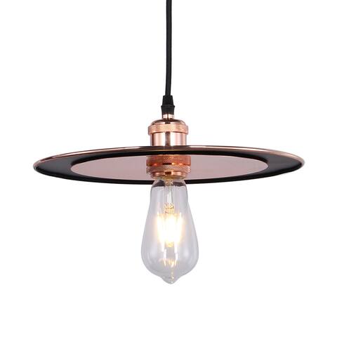 Kursh Copper Disk 1-light Pendant Pendant incl Edison Bulb