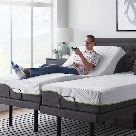 12-inch Premium Support Memory Foam Mattress and L300 Adjustable Bed Set by Lucid Comfort Collection