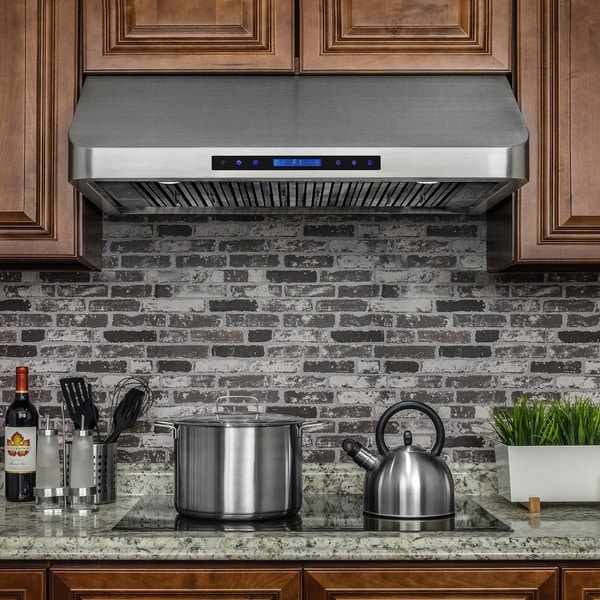 Golden Vantage RH0247 36" Stainless Steel Under Cabinet Range Hood Touch Panel Kitchen Cooking Fan with Remote