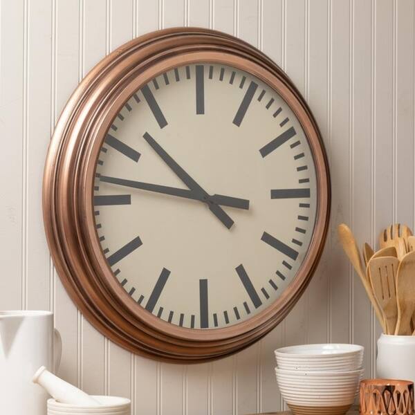Carbon Loft Douglas 22.5-inch Diameter Round Metal Wall Clock - Bed ...