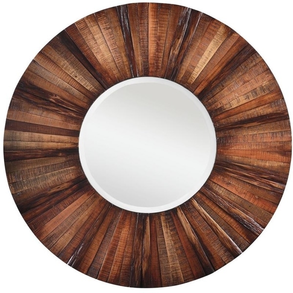 Kimberly Round wall Mirror - Brown