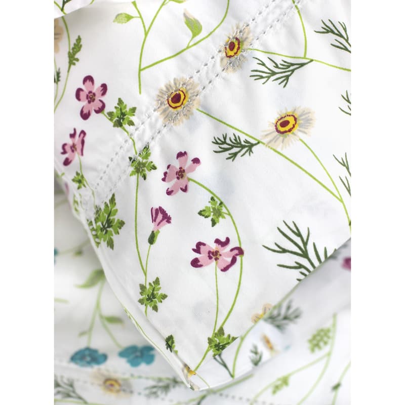 Printed Design Cotton Collection 400 Thread Count Wildflower Bed Sheet Set