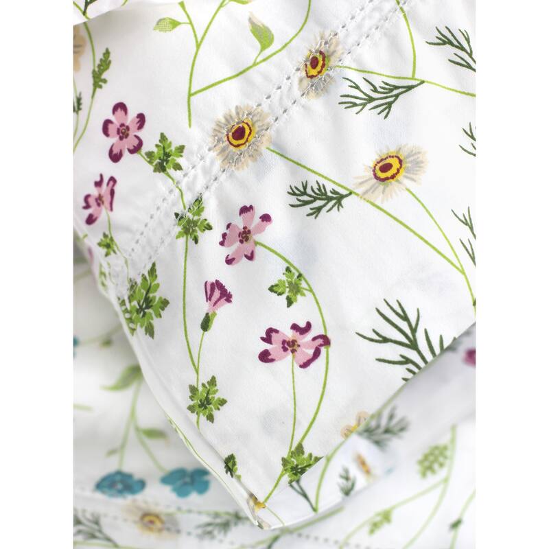 Printed Design Cotton Collection 400 Thread Count Wildflower Bed Sheet