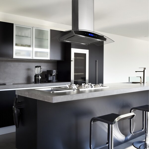 Shop Akdy 30 Quot Stainless Steel Island Mount Range Hood