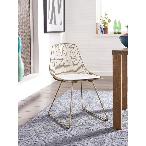 Elle Decor Vivi Metal Chair in Yellow (Set of 2) (As Is Item