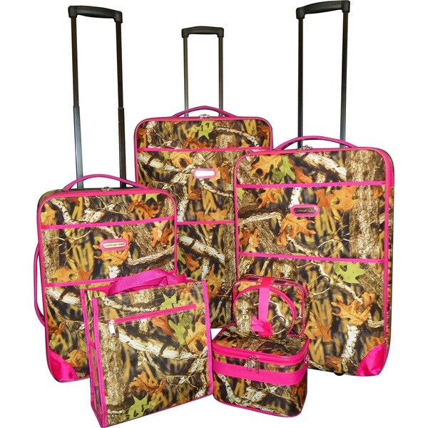 pink camo luggage sets