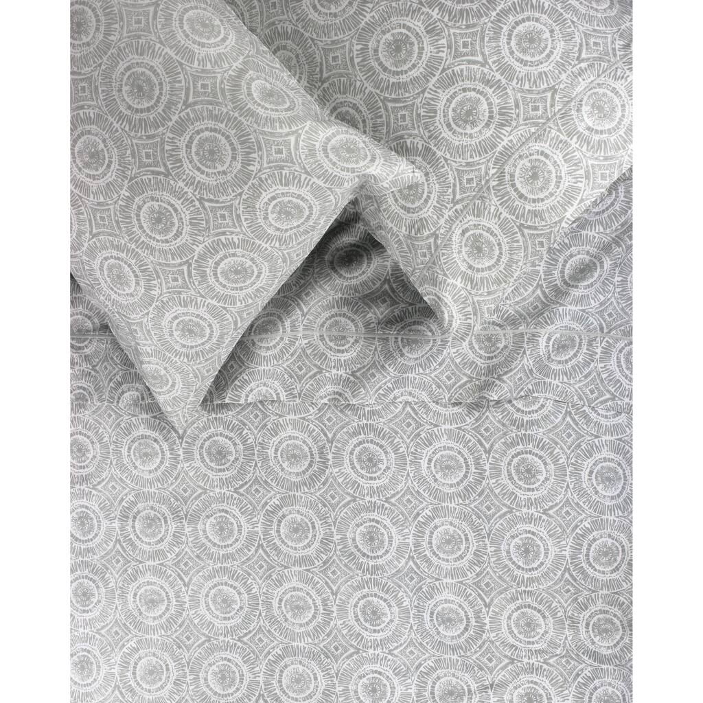 Printed Design Cotton Collection 400 TC Grey Medallion Sheet Set