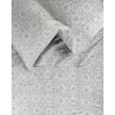 Printed Design Cotton Collection 400 TC Grey Medallion Sheet Set