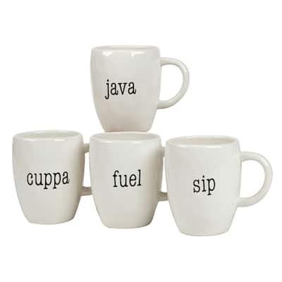 Certified International It's Just Words 20-ounce Mugs (Set of 4)
