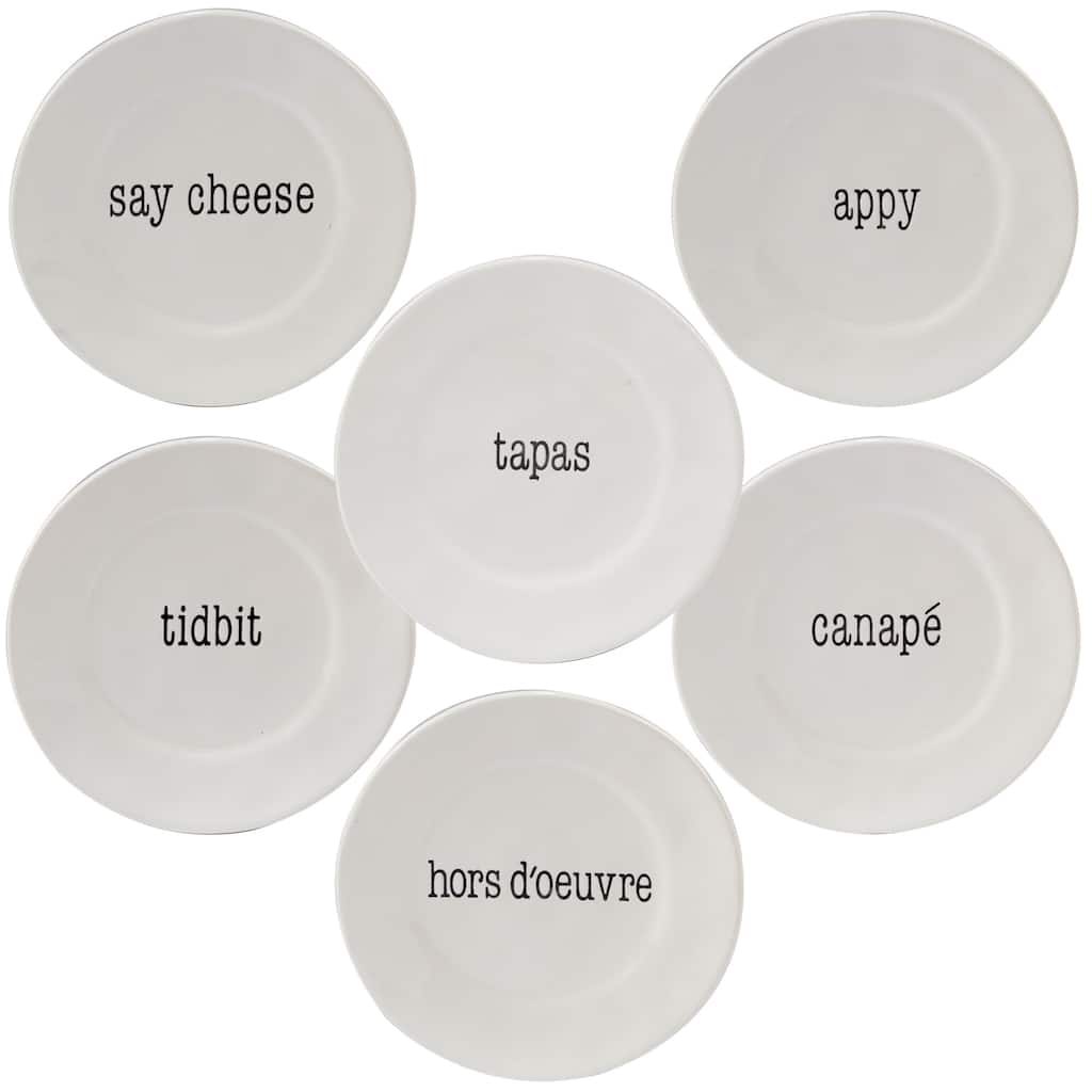 Certified International It's Just Words Canape Plates (Set of 6)