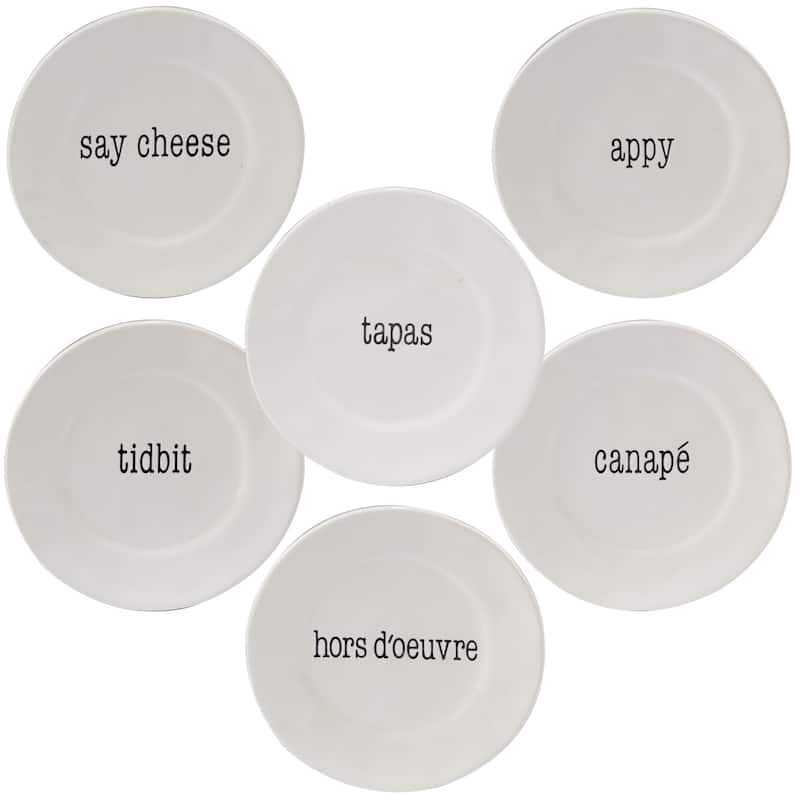 Certified International It's Just Words Canape Plates (Set of 6)