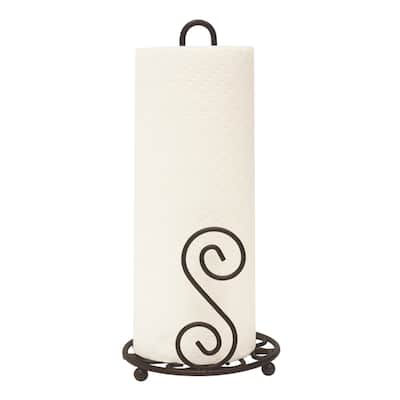 Home Basics Scroll Collection Bronze Paper Towel Holder