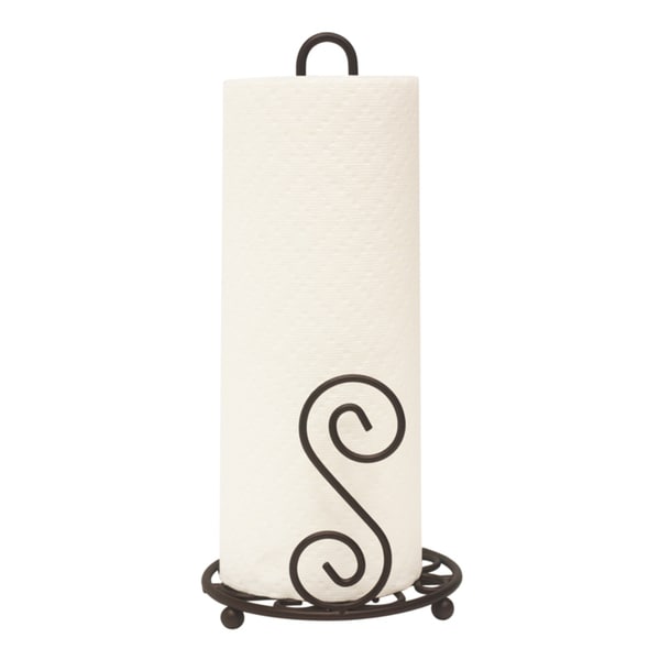 Home Basics Scroll Collection Bronze Paper Towel Holder - Bed Bath ...