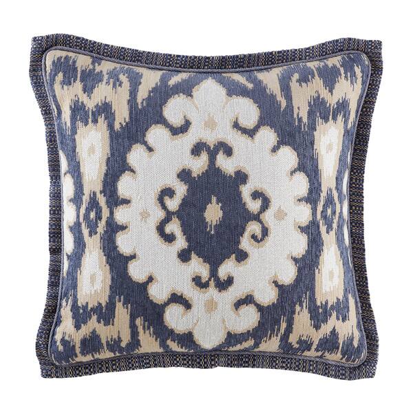 Croscill Kayden Blue Ikat 18 inch Square Throw Pillow Overstock
