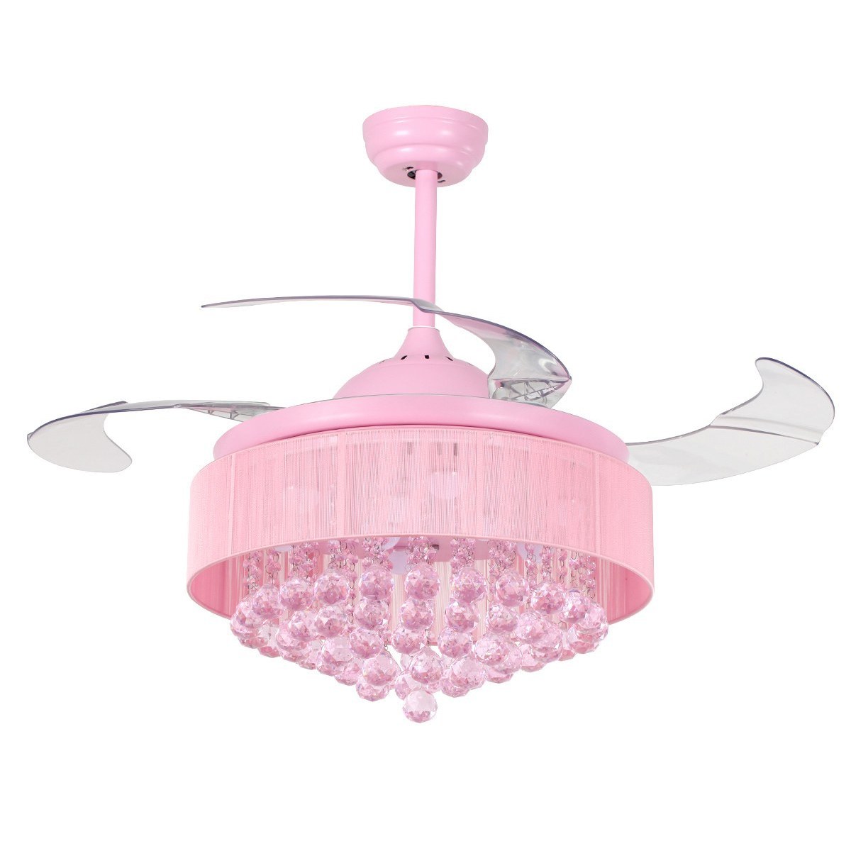 Shop Modern 42 Inch Led Ceiling Fan With Remote Crystal Chandelier