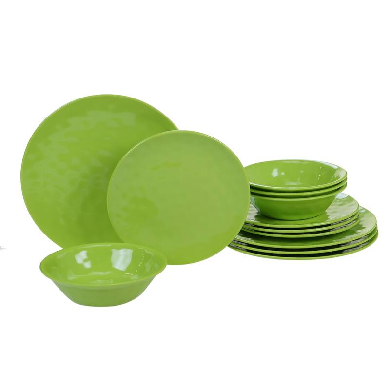 Certified International Solid Color 12-piece Melamine Dinnerware Set