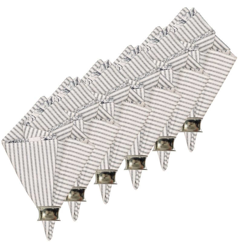 Nelly Onyx Cotton Reversible Napkin Set of 6 - Set of 6 - Onyx