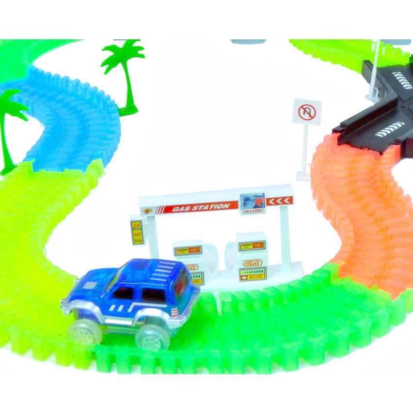 light up toy car race track