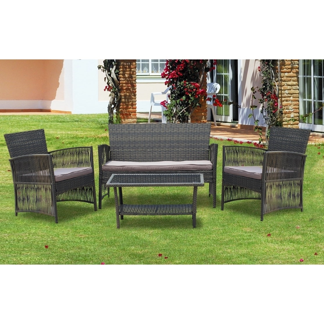 Shop Ids Home 4 Pieces Patio Furniture Dining Set Garden Outdoor