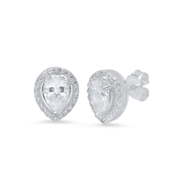 Pori Jewelers Sterling Silver Halo Stud Earrings Wcrystals By Pori Jewelers Sterling Silver Halo Stud Earrings Wcrystals By Swarovski Elements