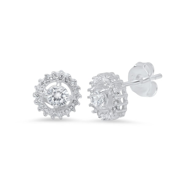 Pori Jewelers Sterling Silver Halo Stud Earrings Wcrystals By Pori Jewelers Sterling Silver Halo Stud Earrings Wcrystals By Swarovski Elements