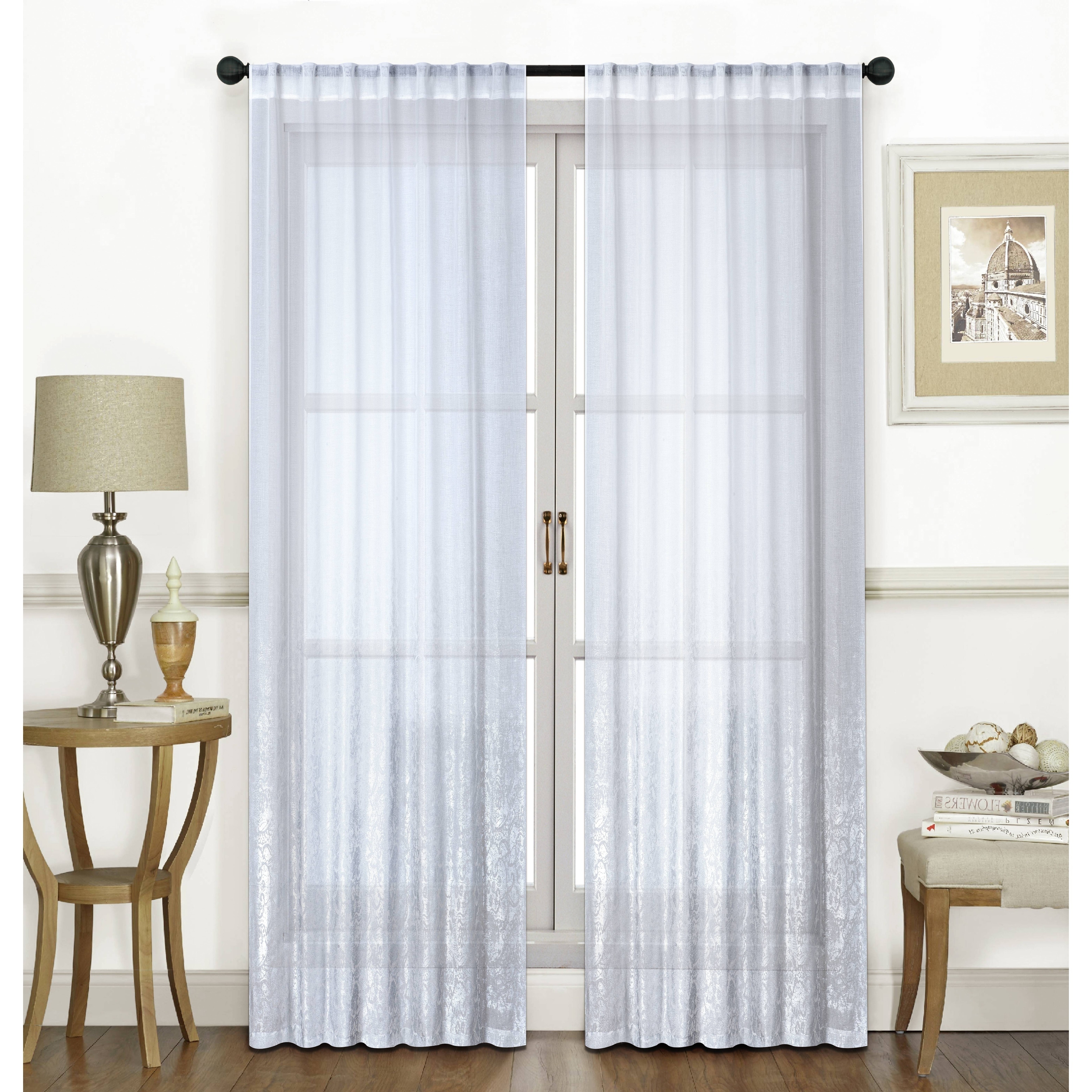 - Dainty Beyond Pair Panel - Rod Window Home Curtain Ombre 19994245 Bath Sheer Bed Pocket Fabric Metallic Lace &