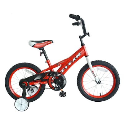 TITAN Champion Boy's BMX Bike with 16-Inch Wheels and Training Wheels, Blue