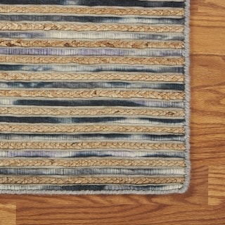 Sevita Striped Wool and Jute Indoor Area Rug (5'x8') - 5' x 7'9"