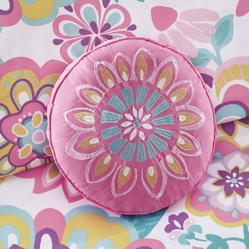 Intelligent Design Corinne Pink Floral 4-piece Comforter Set