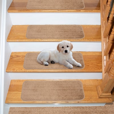 Ottomanson Comfort Soft Solid Non-slip Pet-friendly Stair Treads