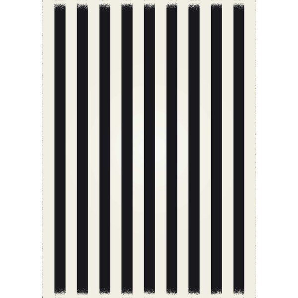 Strips of European Design - Black & white colors, weather aged finish- super durable and multilayer technical grade vinyl rug.