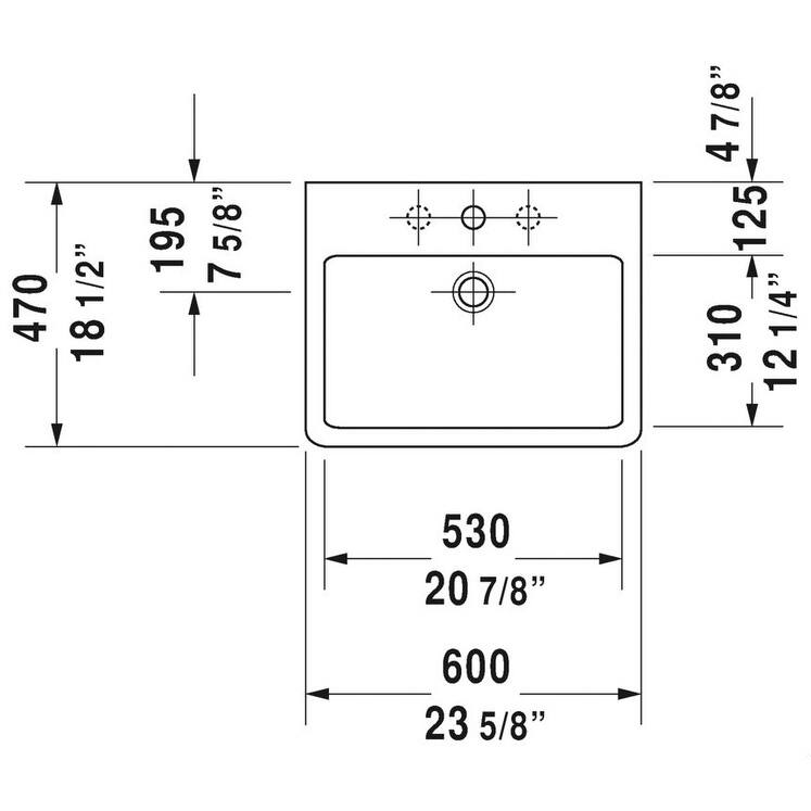 Duravit Vero Furniture Washbasin 0454600000 White