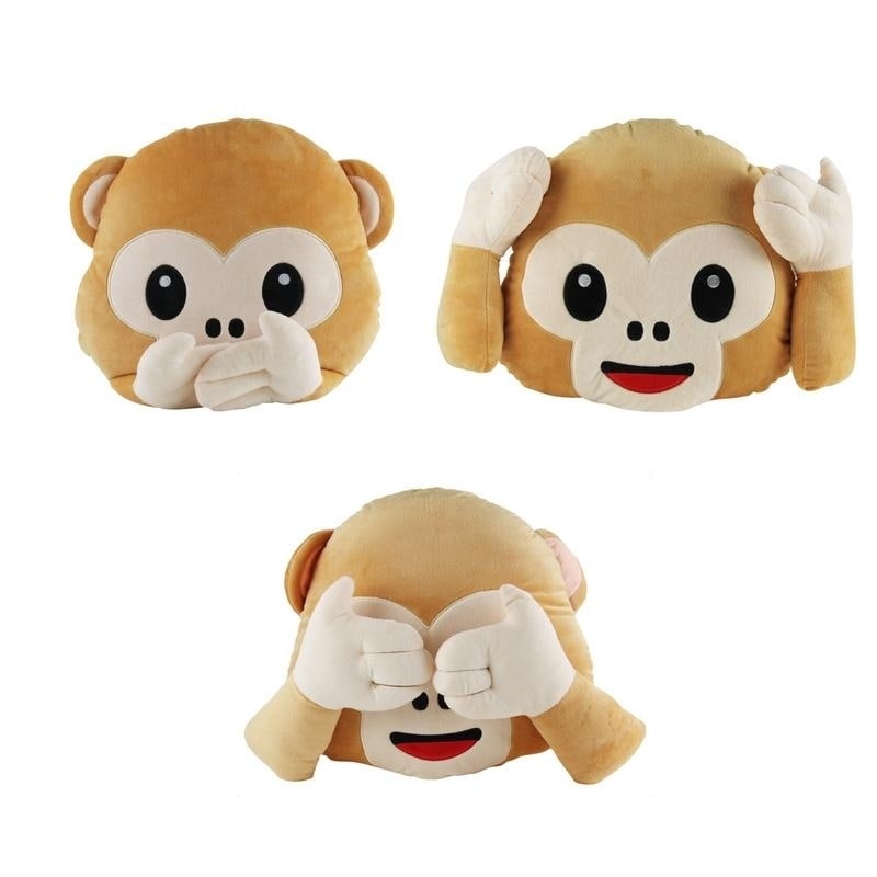 emoji monkey pillow