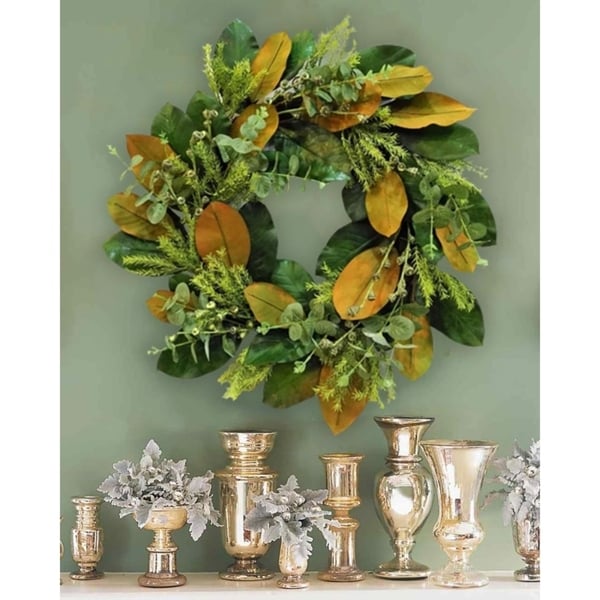 26" Magnolia foliage and fern wreath