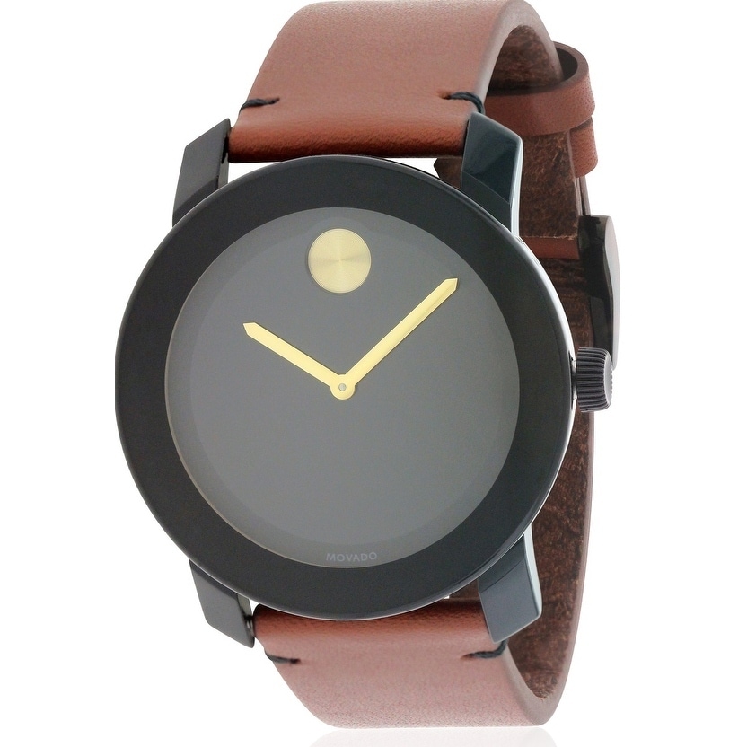 Shop Movado Bold Leather Mens Watch Free Shipping Today