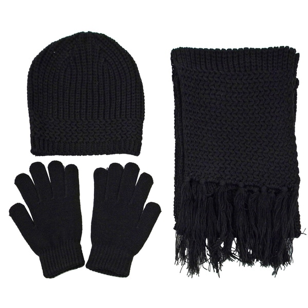 men's hat scarf gloves winter set