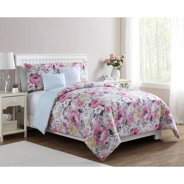 Shop Vcny Home Lucia Floral Reversible Comforter Set Multi