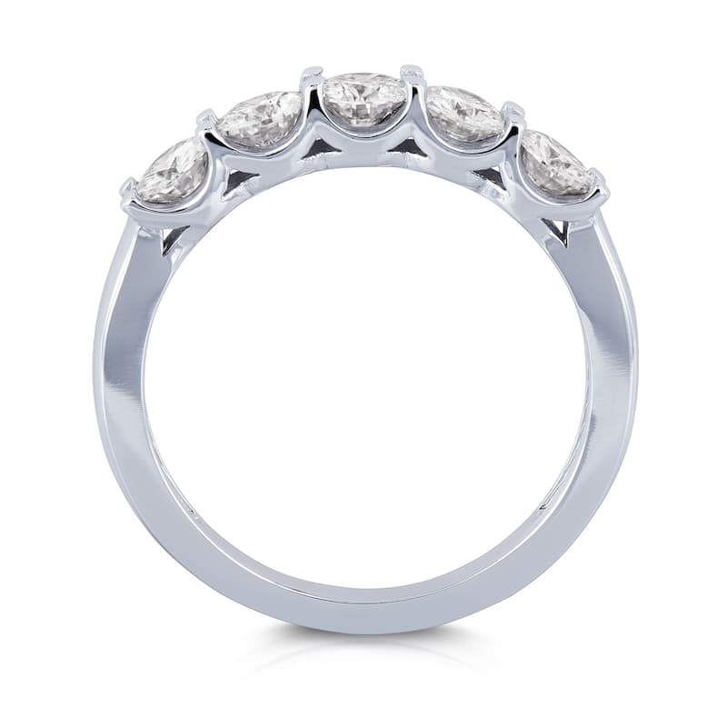 Annello by Kobelli 14k Gold 1ct TDW Round Five Stone Diamond Prong-set Wedding Band - Multiple Color Options