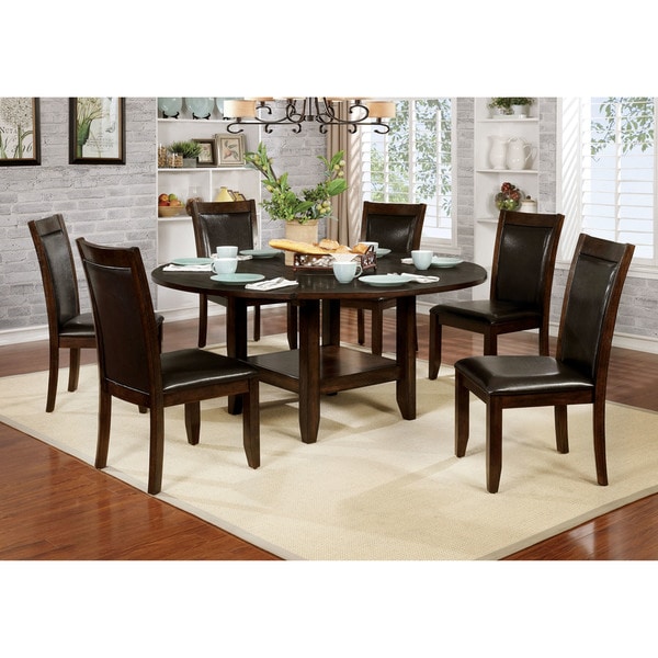 Shop Furniture of America Duza Transitional Cherry 65-inch Dining Table ...