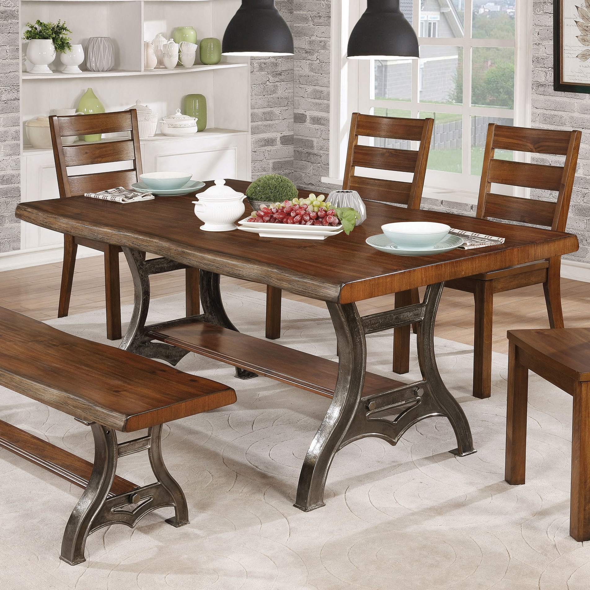 The Gray Barn Maiden Castle 68 Inch Brown Cherry Dining Table