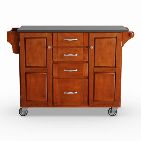 Shop Copper Grove Puff Island Cherry Finish Black Granite Top