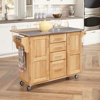 Copper Grove Puff Island Natural Breakfast Bar Kitchen Cart