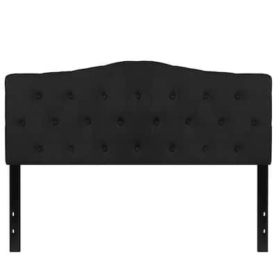 Medford Queen Size Black Fabric Upholstered Tufted Headboard