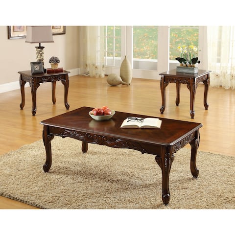 Furniture of America Mariefey 3-piece Coffee and Side Table Set