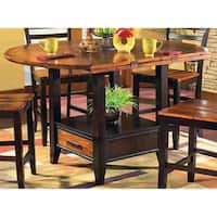 Copper Grove Gladiolus Acacia 42-inch Counter Height Drop Leaf Storage Table - Brown