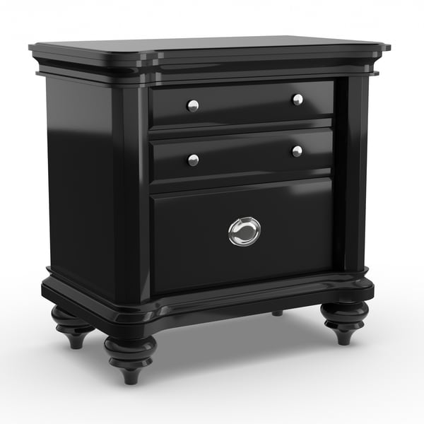 Gracewood Hollow Carmody Modern 2-drawer Black Nightstand