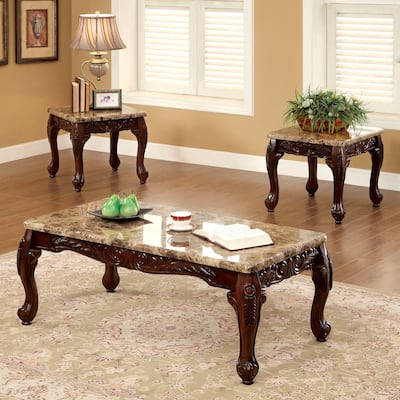 Furniture of America Traditional Carnes 3-piece Accent Table Set