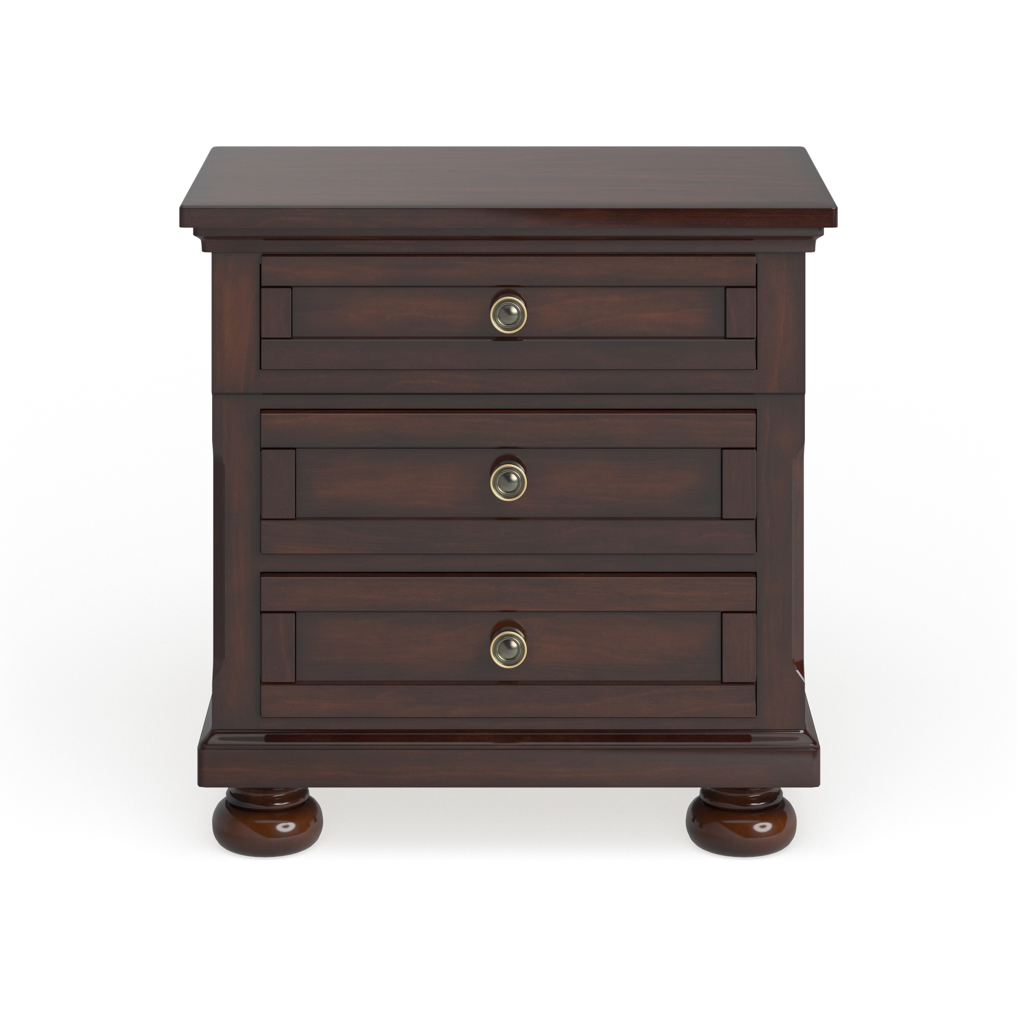 Shop Furniture Of America Barelle Cherry 3 Drawer Nightstand With